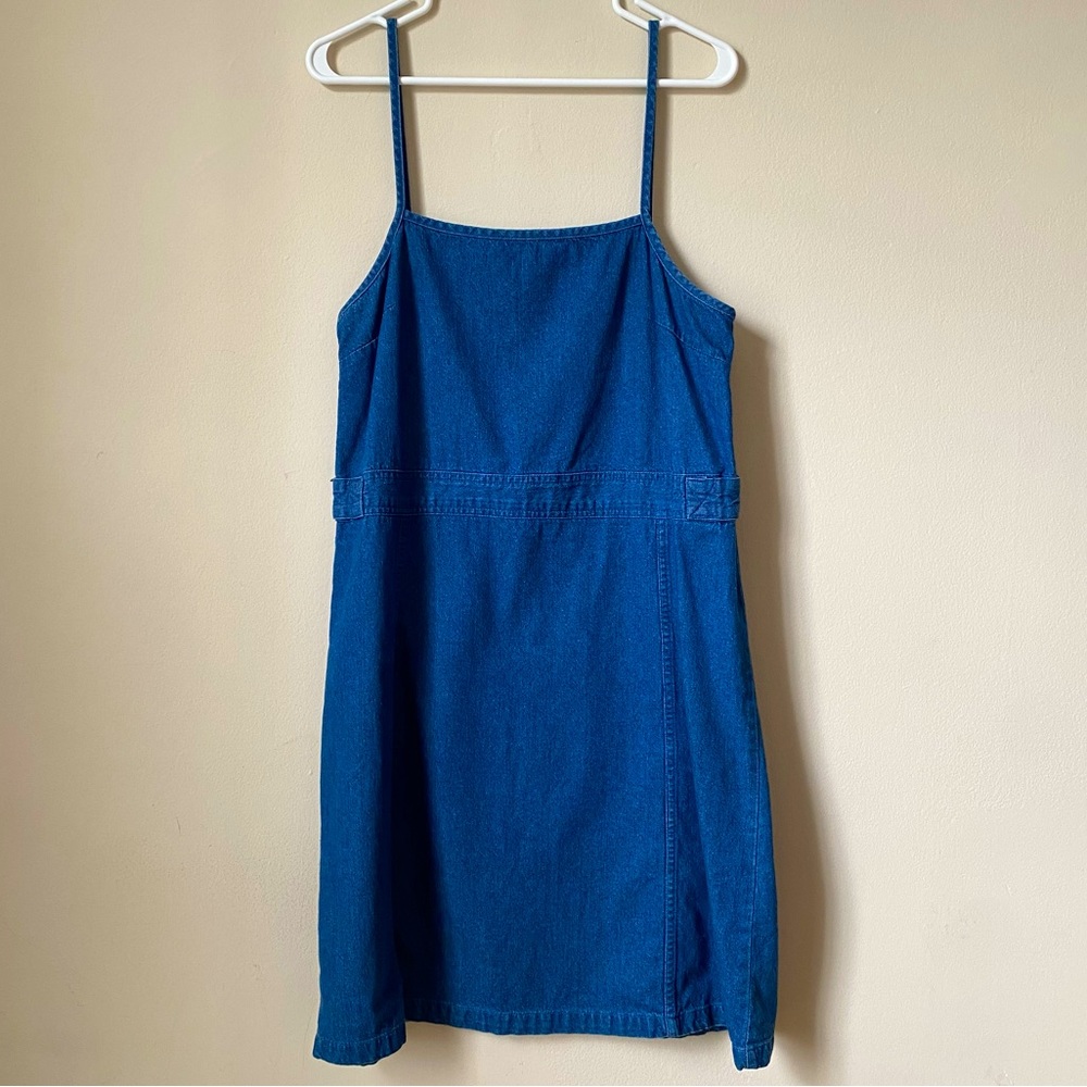 Vintage 90’s Style Denim Pinafore Dress - Size L
